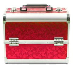 APT Kosmetický kufr - červený se vzorem
