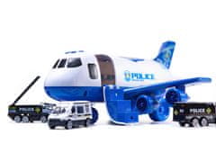 WOWO Kompletní Sada Transportního Letadla s Třemi Policejními Auty pro Děti
