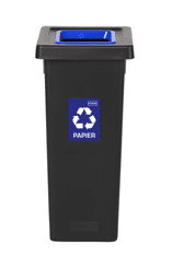 Plafor Odpadkový koš na tříděný odpad Fit Bin black 53 l, modrý - papír