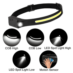 Alum online Univerzální dobíjecí COB LED čelovka Headlamp