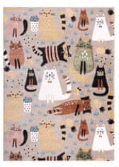 Dywany Łuszczów Dětský kusový koberec Fun Kittens Cats beige 80x150