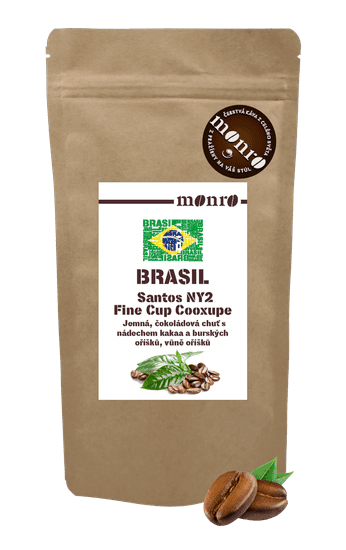 Káva Monro Brasil Santos NY2 CFine Cup Cooxupe zrnková káva100% Arabika