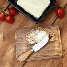 Homla Miska na máslo | MOOKA | porcelán s nožem a akátovým víčkem černá | 11x16cm | 967867 Homla