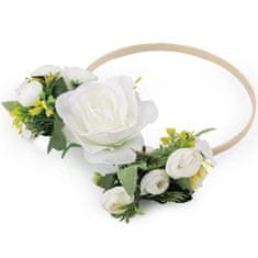 MojeParty Dekorace svatební Kruh s květy krémový 19,5 cm