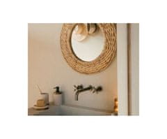 Andrea House , Ratanové koupelnové zrcadlo AX22216, Ø80 cm | hnědá AX22216