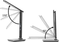 Immax LED stolní lampička Kingfisher, Qi nabíjení, černá